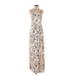 1.State Casual Dress - Maxi: Tan Floral Motif Dresses - Women's Size Small
