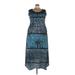Lily by Firmiana Casual Dress - Midi: Blue Jacquard Dresses - Women's Size 2X