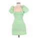 Zara Cocktail Dress - Mini: Green Dresses - Women's Size Medium