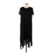 LOGO by Lori Goldstein Casual Dress - High/Low: Black Dresses - Women's Size Large