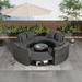 Mid-Century Modern Outdoor Patio Sectional Sofa Set Outdoor Furniture Set, Patio Conversation Set