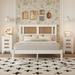 3-Pieces Bedroom Sets, Full/Queen Size Platform Bed w/ 2 Nightstands, Elegant Bed Frame w/ Natural Rattan Headboard for Bedroom