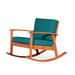 Eucalyptus Rocking Chair with Cushions, Natural Oil Finish, Outdoor Patio Chaise Lounge Chair