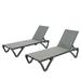 Patio Chaise Lounge Outdoor Aluminum Polypropylene Chair with Adjustable Backrest, Poolside Sunbathing Chair(2 Lounge Chairs)