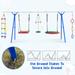 All-in-one Playground Swing Sets with Rope Ladder and Platform Swing, Outdoor Blue Multi-Child Swing Set with Ropes and Ladders