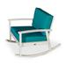 Outdoor Patio Chaise Lounge Chair Eucalyptus Rocking Chair with Cushions, Driftwood Gray Finish