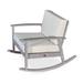 Outdoor Patio Chaise Lounge Chair Eucalyptus Rocking Chair with Cushions, Silver Gray Finish