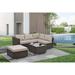 Patio Furniture, Outdoor Furniture, Seasonal PE Wicker Furniture, 4 Set Wicker Furniture With Tempered Glass Coffee Table