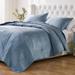 Riviera Velvet Finely Stitched Modern Quilt and Pillow Sham Set