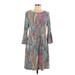 Tommy Hilfiger Casual Dress - Shift: Gray Paisley Dresses - Women's Size 10