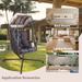 Swing Egg Chair with Stand Indoor Outdoor, Wicker Rattan Frame 350lbs Capacity Hammock Chair for Patio Bedroom with Sunshade