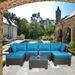 7-Piece Patio Sectional Sofa Set,Outdoor Garden Patio Furniture 7-Piece PE Rattan Wicker Cushioned Sofa Sets