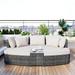 6-Piece Patio Outdoor Conversation Round Sofa Set, PE Wicker Rattan Separate Seating Group with Coffee Table