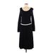 Talbots Casual Dress - Sweater Dress: Black Dresses - Women's Size Medium