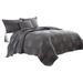 Red Barrel Studio® Microfiber 4 Piece Quilt Set Polyester/Polyfill/Microfiber in Gray | King Quilt+2 Standard Shams+1 Decorative Pillow | Wayfair