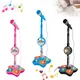Children's Microphone Musical Instrument Toy with Stand LED Light Karaoke Bracket Brain Training