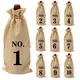 10pcs/Set 15*35cm Linen Wine Bottle Storage Bags Multicolor Dustproof Drinks Packaging Bag Kit