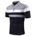 2024 Golf Summer New Patchwork Printed Men's Polo Shirt Fashion Casual Business Polo Neck