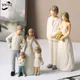 Modern Couple Statue for Family Father Mother Kid Sculpture Lovers Living Room Desk