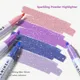 4pcs Kawaii Glitter Highlighter Pens Chisel Tip Metallic Shiny Pastel Marker for Journaling