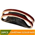 20PCS 457x13mm Sanding Belts 40-1000 Grits 1/2" x 18" Aluminum Oxide Abrasive Belts for Air Belt