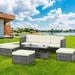 Latitude Run® Quarta 5 Piece Sofa Seating Group w/ Cushions in Gray | 26.82 H x 82.62 W x 27.62 D in | Outdoor Furniture | Wayfair