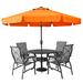 Latitude Run® Gironde 106" Market Umbrella w/ Crank Lift Counter Weights Included in Orange | 94.5 H x 106 W x 106 D in | Wayfair