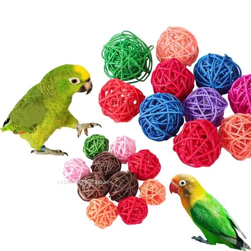 10pc Haustier Vogel Kau spielzeug Vogel Rattan Ball Spielzeug für Papagei Wellens ittich Sittich