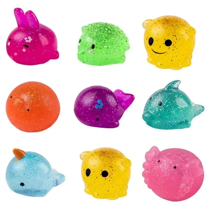 Kawaii Tier Weiche Nette Spaß Sensorische Antistress Squeeze Spielzeug Schwammige Squishy Mochi Zappeln Spielzeug Klebrige Antistress Ball Kinder Image