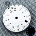 BLIGER-Cadran de Montre Noir Blanc Bleu Noir Argent Bord Marque de Temps Vert Bleu Shoous