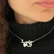 Collier Personnalisé avec Double Nom Arabe en Forme de Cœur pour Femme et Fille Bijoux d'Amour