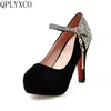 QPLYXCO 2017 Neue Große größe 32-43 frauen high heels (11 cm) schuhe damenmode dame pumpt runde