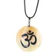 Collier pendentif amulette en nacre naturelle Sanskrit Totem OM Orgonite Yoga Chain Jews