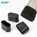 Embouts de pieds de chaise de table ovales en PVC noir couvre-pieds de meubles protecteur de sol