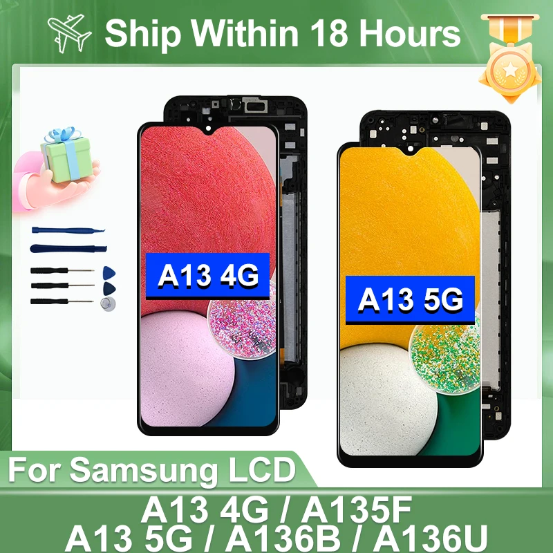 Wahl Für Samsung Galaxy A13 4G LCD Display SM-A135M SM-A135F Touchscreen Digitizer Für Samsung A13 5G SM-A136U SM-A136W LCD Image