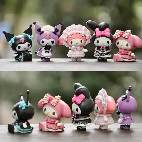 Sanrio Spielzeug Cartoon Mymelodie Kuromi Anime Figuren Mini Spielzeug Puppen PVC Action figur