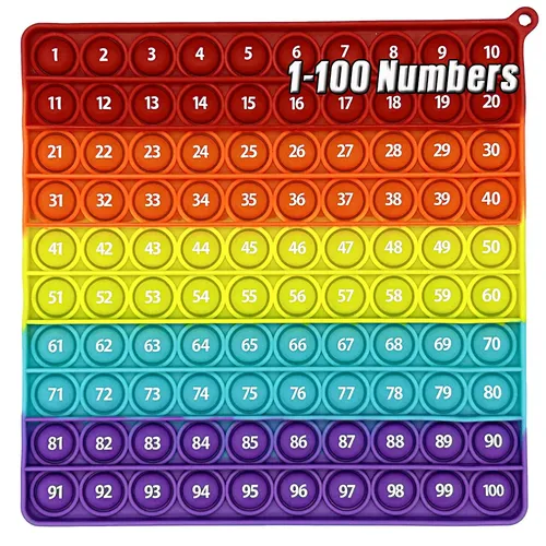 1-100 Zahlen lernen Mathe zählen Spiele Pop Spielzeug Silikon Popping Mat Push Bubble Lernspiel