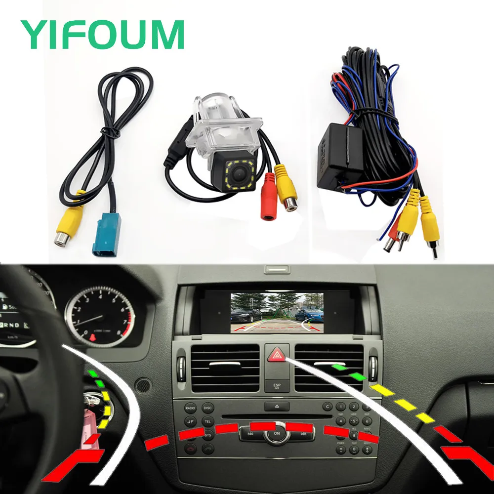 Fisheye Dynamische Flugbahn Auto Rückansicht Kamera Für Mercedes-Benz C Klasse W204 C180 C200 C280 C300 350 & Original Fabrik Bildschirm Image