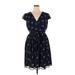 Yellow Star Casual Dress - Wrap: Blue Stars Dresses - Women's Size 1X