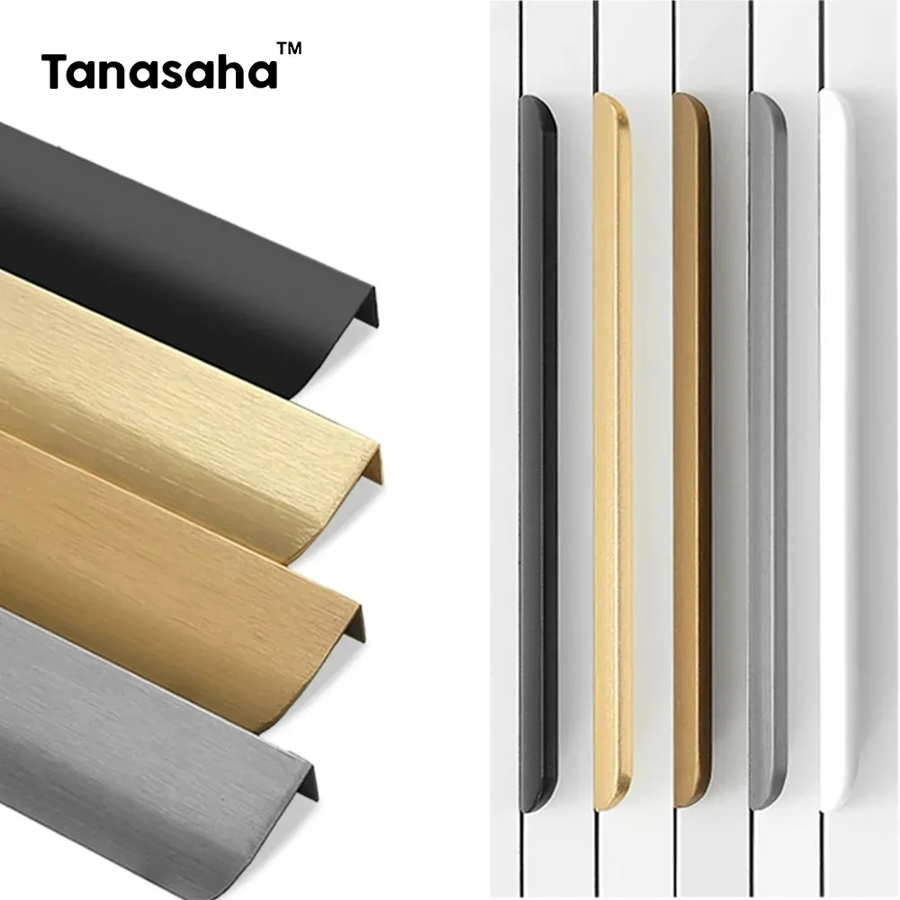 Einfache versteckte Schrankgriffe, Küchenschranktürgriffe, elegante lange Griffe, Möbelgriff aus Aluminiumlegierung, Hardware Image