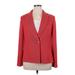 St. John Wool Blazer Jacket: Red Chevron/Herringbone Jackets & Outerwear - Women's Size 14