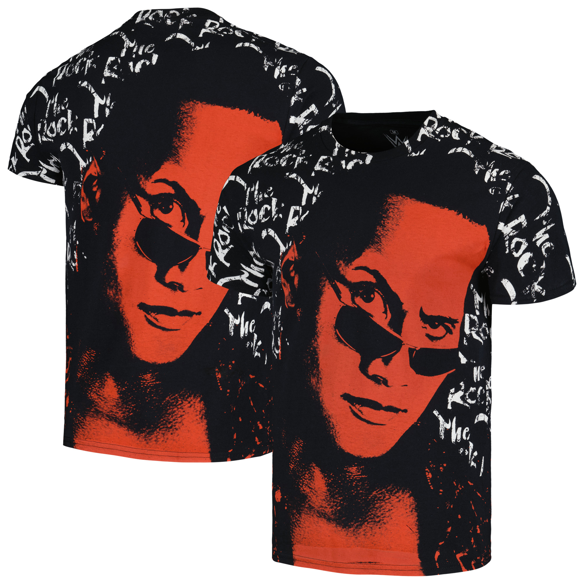 Ripple Junction T-Shirt für Herren mit The Rock-Allover-Print in Schwarz Image