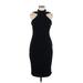 Bebe Casual Dress - Midi: Black Solid Dresses - Women's Size 10