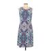 Charter Club Casual Dress - Sheath: Blue Paisley Dresses - Women's Size Large