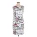 Chetta B Casual Dress - Bodycon: White Print Dresses - Women's Size 14