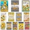 Lot de 12 drapeaux de jardin tournesols double face de 30,5 x 45,7 cm, petits drapeaux de jardin pour l'extérieur, drapeaux d'extérieur printemps-été, drapeaux de jardin de vacances.