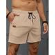 Homme Short gaufré Short de survêtement Short Bermuda Cordon Taille elastique Plein Confort Doux Court Extérieur du quotidien Sportif Mode Noir Blanche Micro-élastique