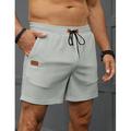 Homme Short gaufré Short de survêtement Short Bermuda Cordon Taille elastique Plein Confort Doux Court Extérieur du quotidien Sportif Mode Noir Blanche Micro-élastique