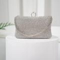 Femme Sac à main Sac de soirée Mini Sac de Poignet Pochettes faux cuir Soirée Enterrement de Vie de Jeune Fille Vacances Strass Chaîne Etanche Durable Couleur unie Argent couleur blé Noir