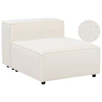 Sessel Weiß Bouclé 1-Sitzer Modulsessel mit Niedriger Rückenlehne Wohnzimmermöbel Modern Skandi Wohnzimmer Salon Ausstattung Sitzmöbel
